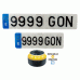CONJUNTO MATRÍCULA COCHE LARGA ACRÍLICA 52X11 Y ALFA ACRILICA 34X11 + LUZ EMERGENCIA V16